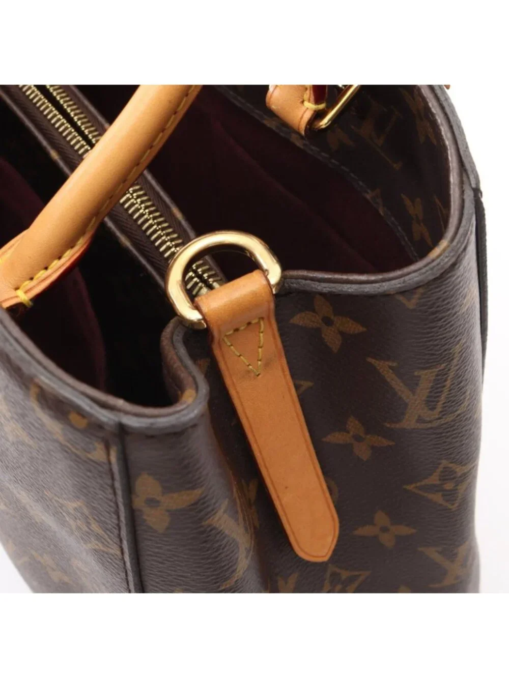 Louis Vuitton Montaigne MM 2-Way Canvas Leather Handbag